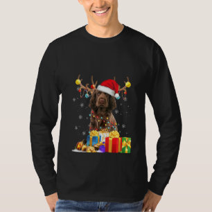 Womens Sussex Spain Hund Reindeer Santa Hat Hundar T Shirt