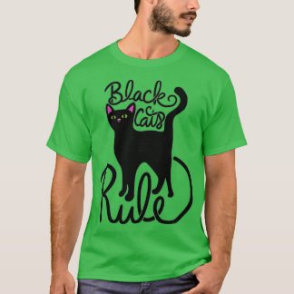 Womens Svarta katter RULE roligt Black Cat Mamma C T Shirt