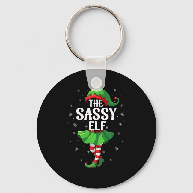Womens Sy Elf Christmas Girls Women Elf Squad Xmas Nyckelring (Framsida)
