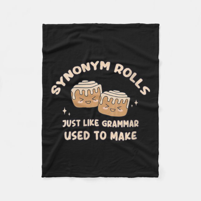 Womens Synonym Rolls Joke Cinnamon Rolls Grammar P Fleecefilt (Framsidan)