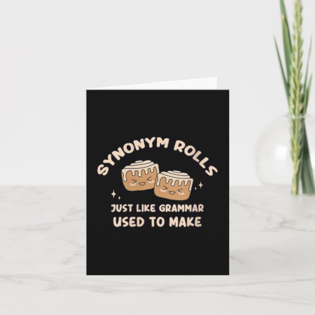 Womens Synonym Rolls Joke Cinnamon Rolls Grammar P Kort (Framsida)