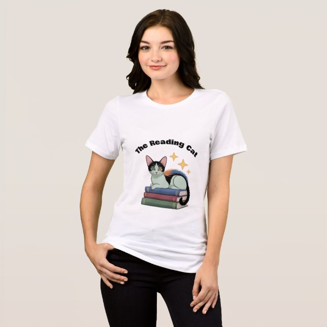 Women's T-shirt - The Reading Cat (Framsida Full)