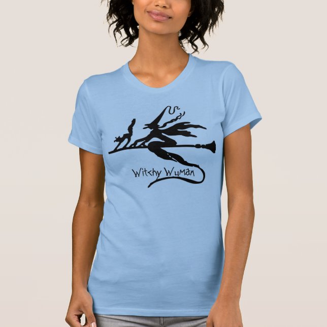 WOMENS T-SHIRTS - FUNNY - WITCHY WUMAN HALLOWEEN (Framsida)