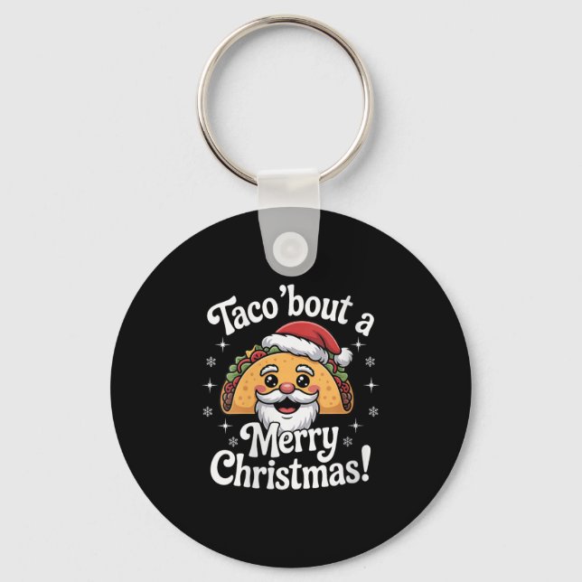 Womens Taco ‘bout A Merry Christmas Food Puns Mexi Nyckelring (Framsida)