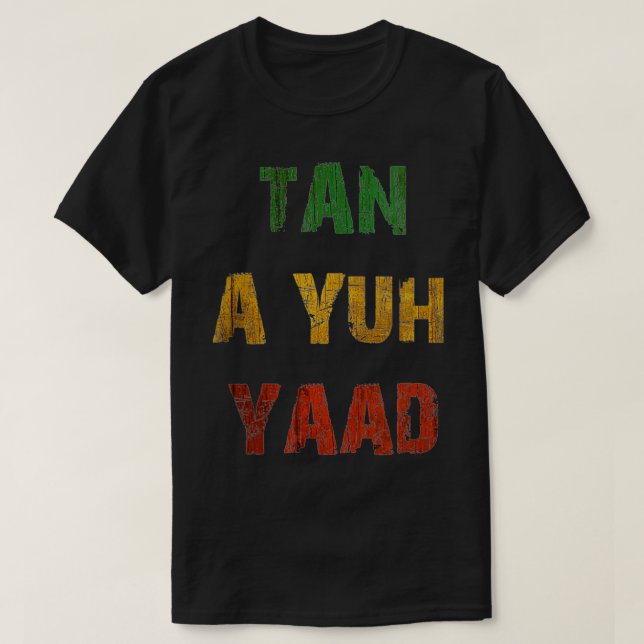 Womens Tan a Yuh Yaad, Funny Jamaican Say VNeck T Shirt (Design framsida)