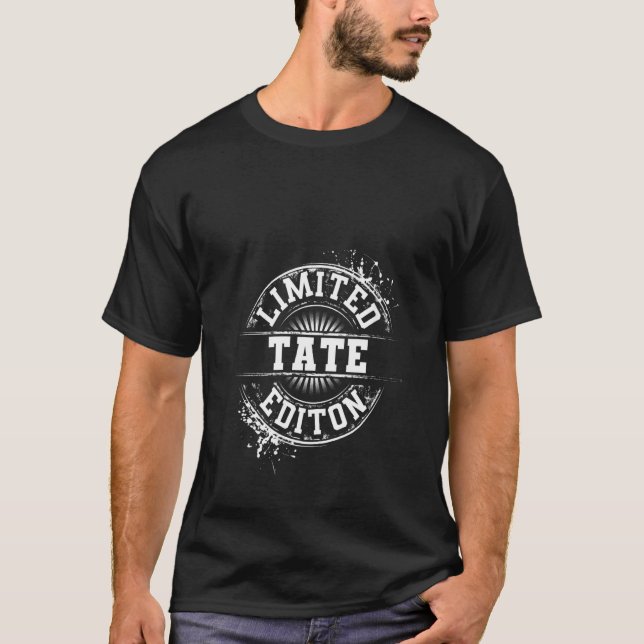Womens Tate Funny Surname Family Träd Birthday Reu T Shirt (Framsida)