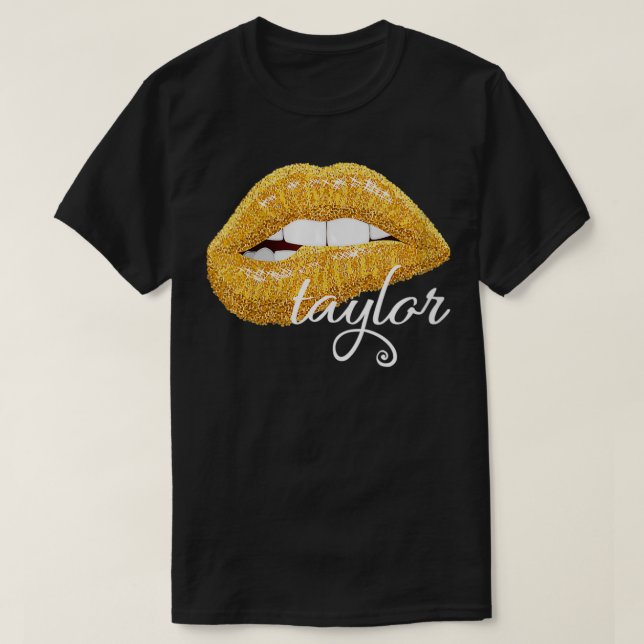 Womens Taylor Golden Läppar Speciella Fläkt Älskar T Shirt (Design framsida)
