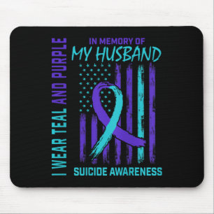Womens Teal Lila Ribbon Suicide Awareness Flagga H Musmatta
