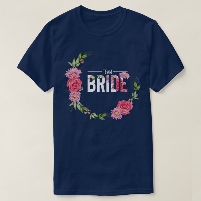 Womens Team Bride JGA blommor bröllop bachelor par T Shirt (Design framsida)