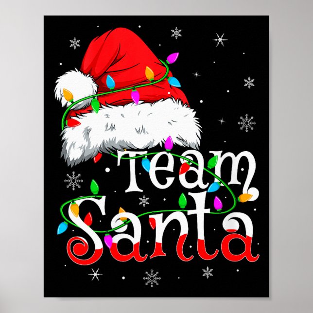 Womens Team Santa Xmas Pajamas Matching Family Gro Poster (Framsidan)