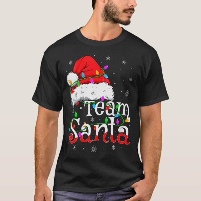 Womens Team Santa Xmas Pajamas Matching Family Gro T Shirt (Framsida)