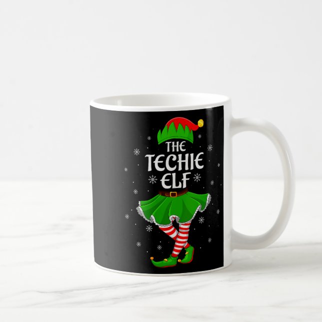 Womens Techie Elf Christmas Family Girls Women Elf Kaffemugg (Höger)