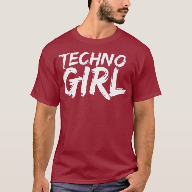 Womens Techno Girl Tee Festival EDM DJ Premium (Framsida)