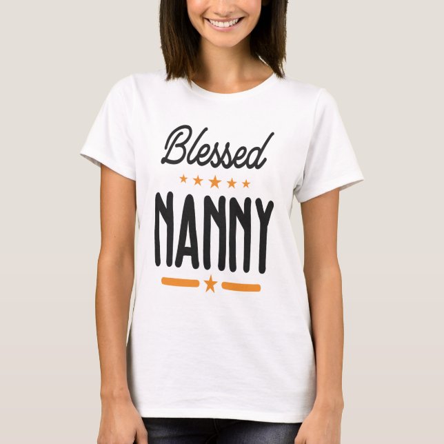 Womens Tee Blsed Nanny Grandma Gift (Framsida)
