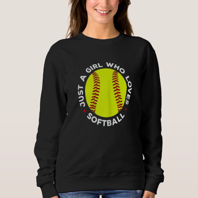 Womens Teen Girls Softball Just A Girl Who Loves S T Shirt (Framsida)