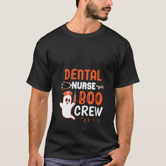 Womens Teeth Ghost Pumpkin Witch Cute Dental Hallo T Shirt (Framsida)