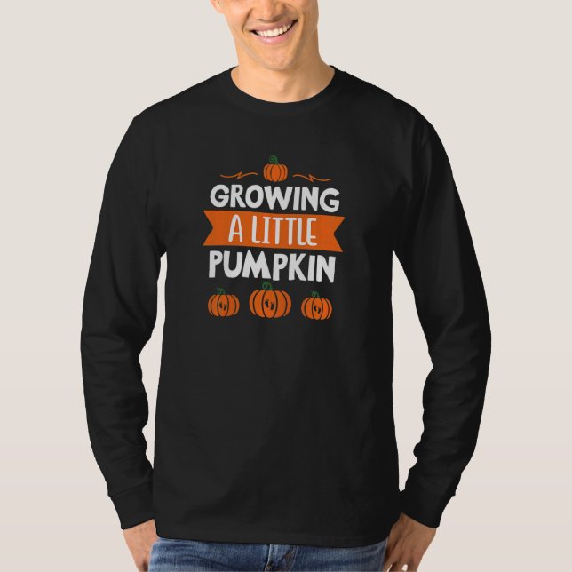 Womens Thanksgiving Pregnancy Announcement Growing T Shirt (Framsida)