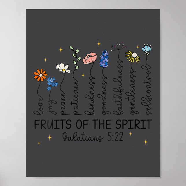 Womens The Fruits Of The Srit Christian Wildflower Poster (Framsidan)