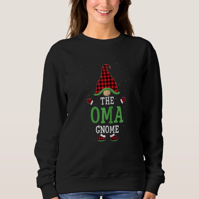 Womens The Oma Gnome  Group Matching Oma Christmas T Shirt (Framsida)