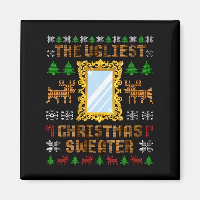 Womens The Ugliest Christmas Sweater With An Image Magnet (Framsidan)