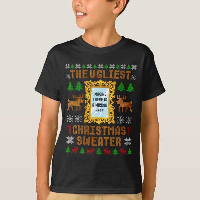 Womens The Ugliest Christmas Sweater With An Image T Shirt (Framsida)