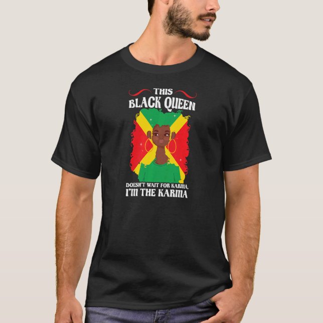 Womens This Black Queen I'm the karma Black Queen  T Shirt (Framsida)