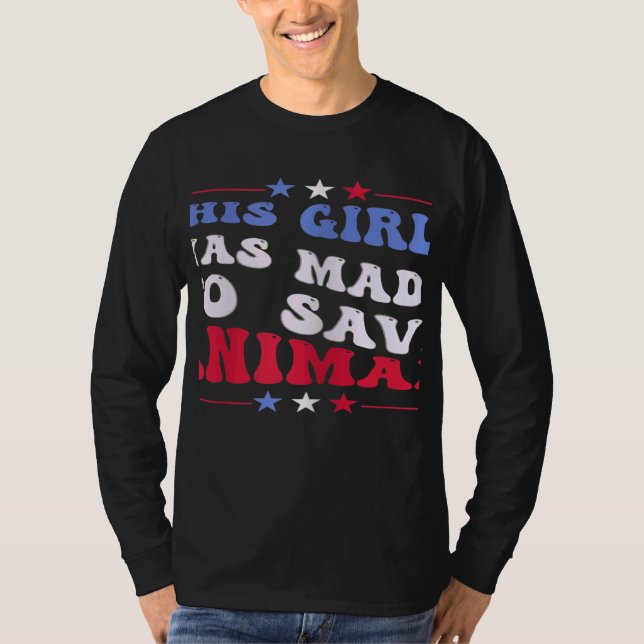 Womens This Girl Was Made To Save Animals veterina T Shirt (Framsida)