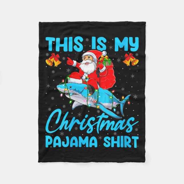 Womens This Is My Christmas Pajamas Funny Santa Ri Fleecefilt (Framsidan)