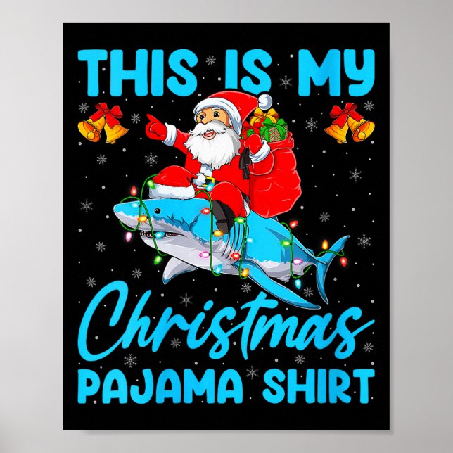 Womens This Is My Christmas Pajamas Funny Santa Ri Poster (Framsidan)