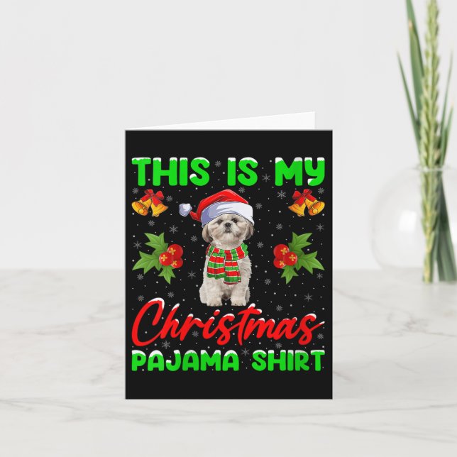 Womens This Is My Christmas Pajamas Funny Shih Tzu Kort (Framsida)