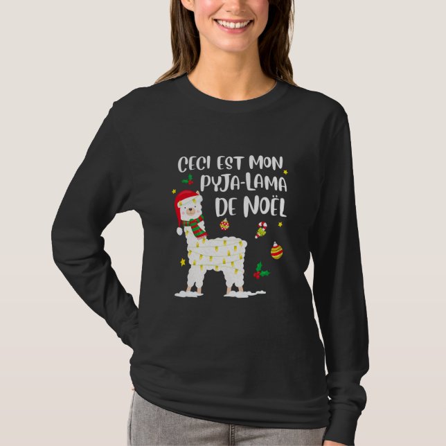 Womens This Is My Llama Christmas Pyjamas For T Shirt (Framsida)