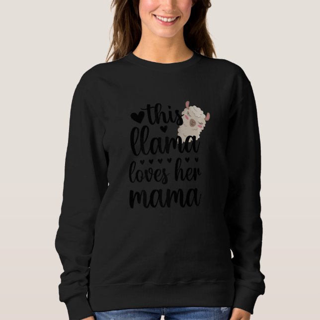 Womens This Llama Loves Her Mama Girl Who Loves Ll T Shirt (Framsida)