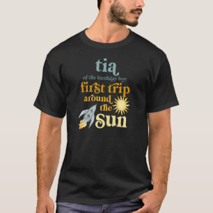 Womens Tia Rymden 1:a födelsedag första Resa Aro T Shirt