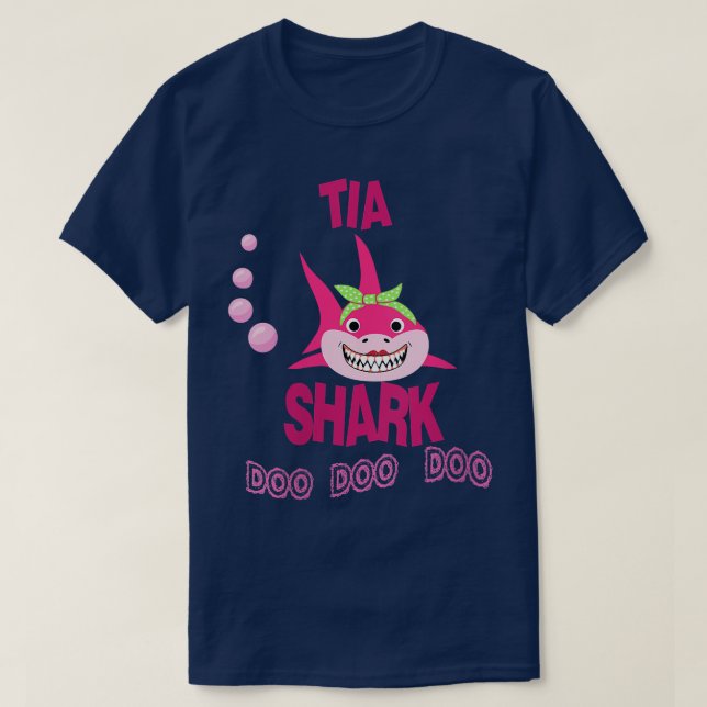 Womens Tia Shark Gift AuntPlayera para Tia en Espa T Shirt (Design framsida)