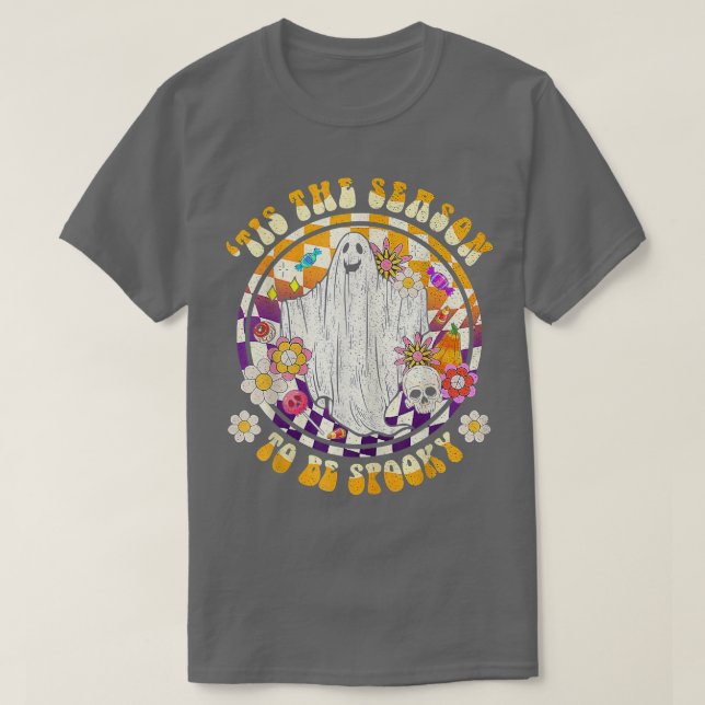 Womens Tis The Season To Be Spooky Halloween Pumpk T Shirt (Design framsida)