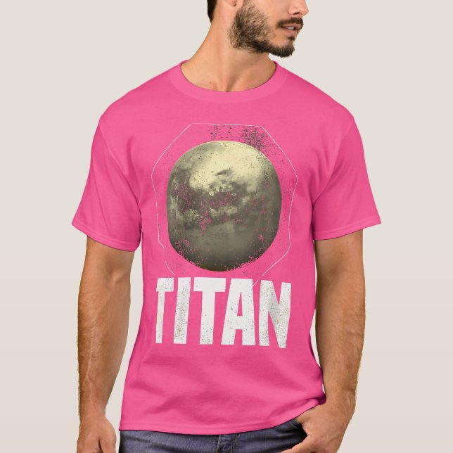 Womens Titan Måne Saturn Planet Solar System Astro T Shirt (Framsida)
