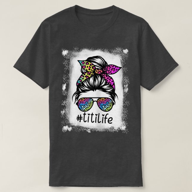 Womens Titi Life bleached TitiLife Tie Dye Leopard T Shirt (Design framsida)