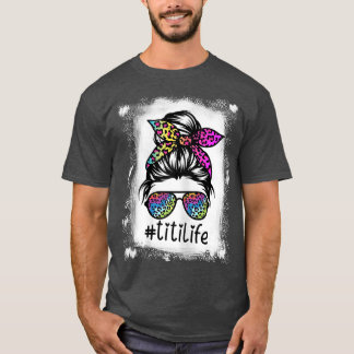 Womens Titi Life bleached TitiLife Tie Dye Leopard T Shirt