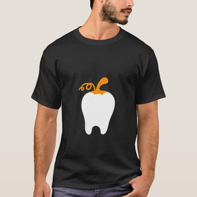 Womens Tooth Pumpkin Dental Mamma Easy Halloween C T Shirt (Framsida)