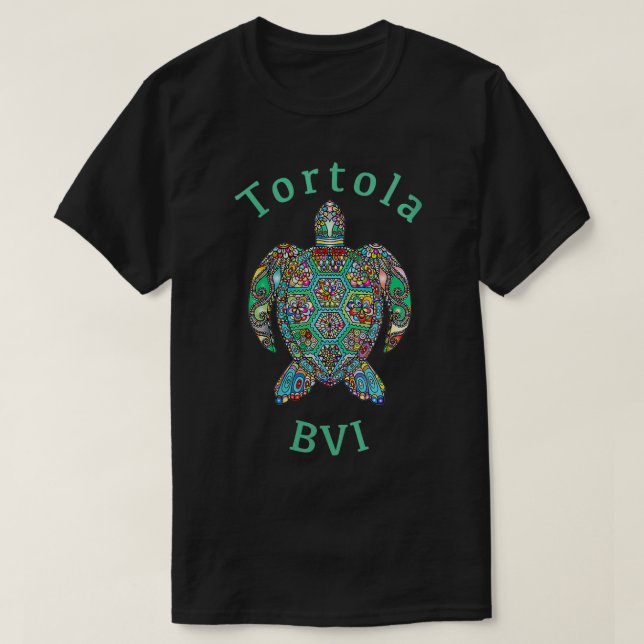 Womens Tortola British Virgin Islands Tribal Turtl T Shirt (Design framsida)