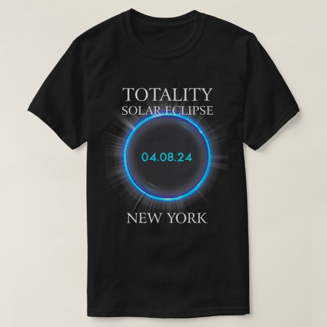 Womens totalt Solar Eclipse 2024 New York 04 T Shirt (Design framsida)