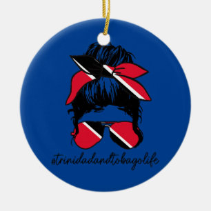 Womens Trinidad Tobago Life Trinidadian Flagga Julgransprydnad Keramik