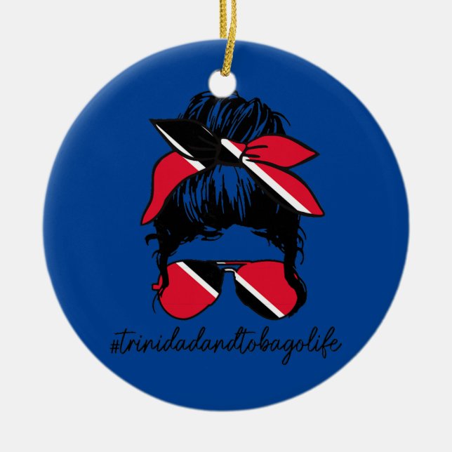 Womens Trinidad Tobago Life Trinidadian Flagga Julgransprydnad Keramik (Framsidan)