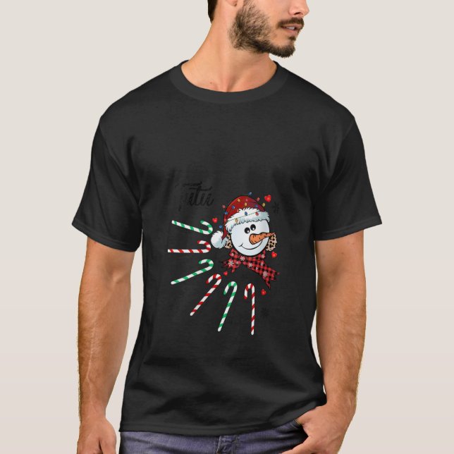 Womens Tutu Snögubbe Candy cane jul Julafton Funn T Shirt (Framsida)