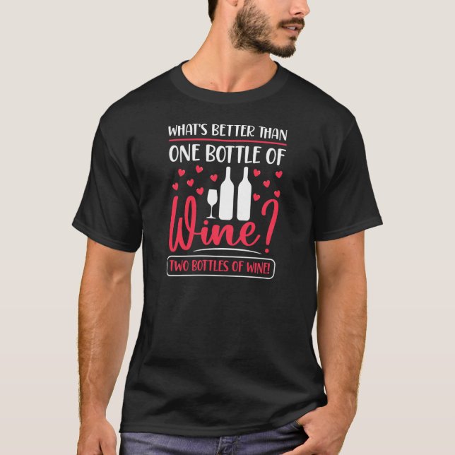Womens Two Bottles Of Wine Drinker  Winemaker Conn T Shirt (Framsida)
