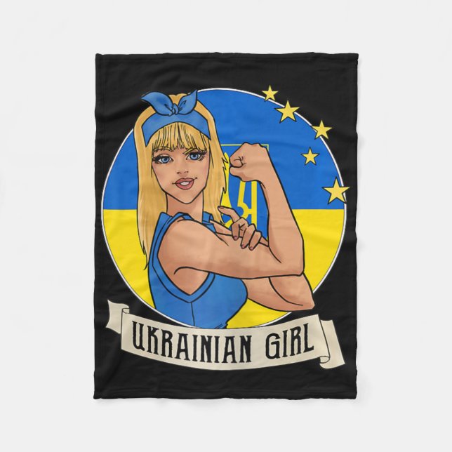 Womens Ukrainian Girl Ukraine Flag Merchandise Ukr Fleecefilt (Framsidan)