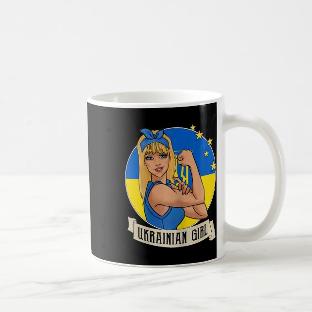 Womens Ukrainian Girl Ukraine Flag Merchandise Ukr Kaffemugg (Höger)