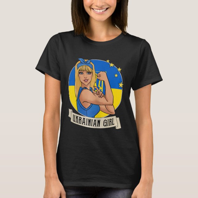 Womens Ukrainian Girl Ukraine Flag Merchandise Ukr T Shirt (Framsida)