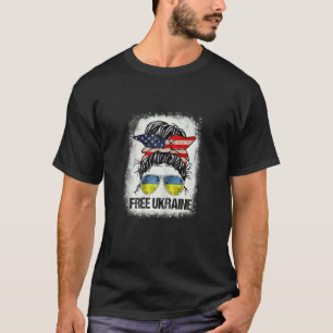 Womens Ukrainska American Flagga Free Ukraina Mess T Shirt