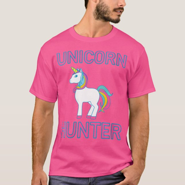 Womens Unicorn Hunter Rainbow Myth Fairytale Unico T Shirt (Framsida)